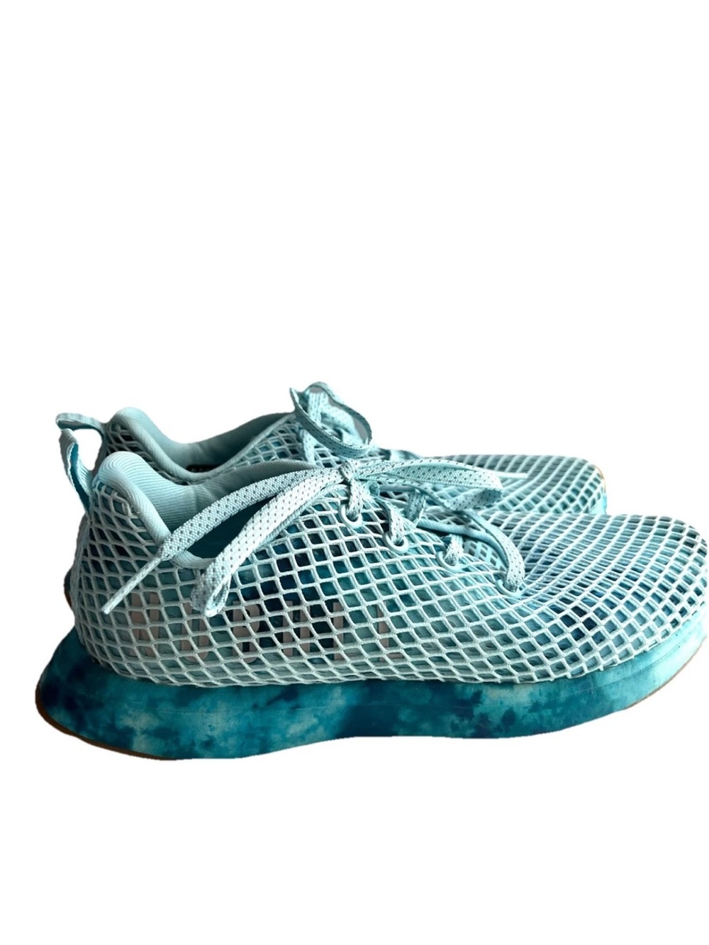 NOBULL Diamond Mesh Blue Watercolor Lace Up Sneakers Athletic Shoes W 8.5